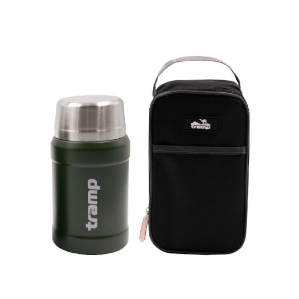 Термос TRAMP з широким горлом 800 мл в чохлі UTRC-132 Оливковий