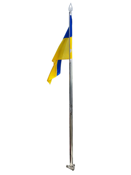 Флагшток Flagpole з прапором України з нержавіючої сталі, 4 м