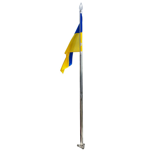 Флагшток Flagpole з прапором України з нержавіючої сталі, 4 м