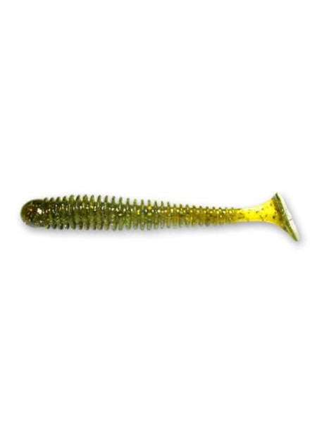 Виброхвост Crazy Fish Vibro Worm 3.4" 8,5 см оливковый кальмар 5шт (12-85-1-6)