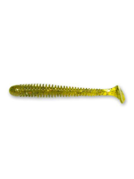 Виброхвост Crazy Fish Vibro Worm 3" 7,5 см оливковый креветка 5шт (11-75-1-4)