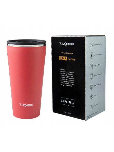 Термокухоль Zojirushi SX-FSE45PV, 0,45 л із ситечком, red