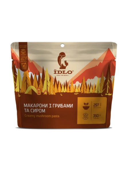 Макарони IDLO з грибами і сиром