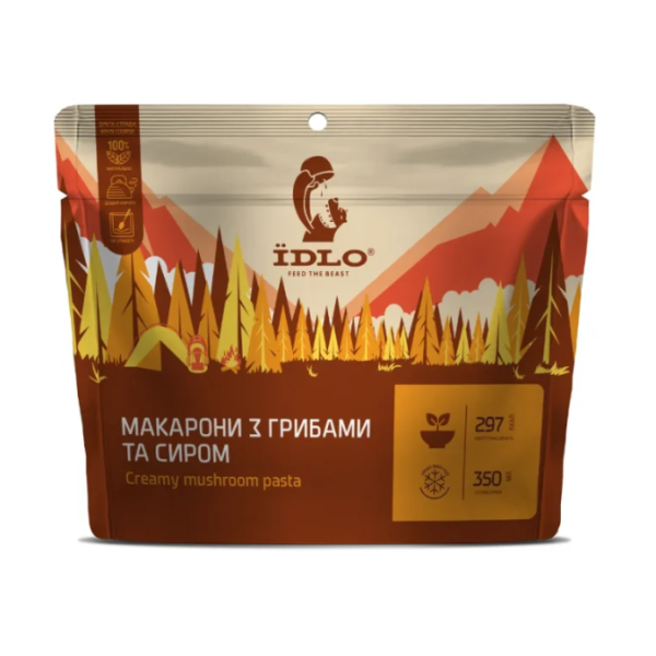 Макарони IDLO з грибами і сиром