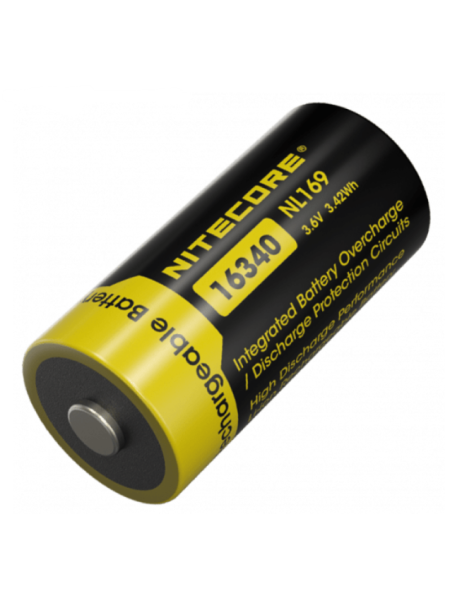 Акумулятор літієвий Li-Ion CR123A Nitecore NL169 3.6V (950mAh), захищений