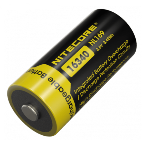 Акумулятор літієвий Li-Ion CR123A Nitecore NL169 3.6V (950mAh), захищений
